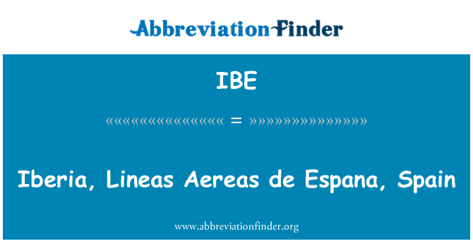 IBE: 이베리아, Lineas Aereas 드 스파 나, 스페인