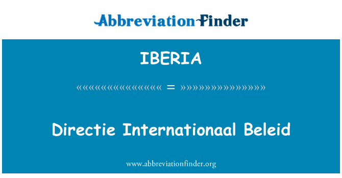 IBERIA: Directie Internationaal Beleid