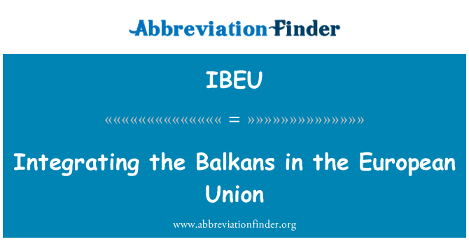 IBEU: Entegre Balkan nan Inyon Ewopeyen an