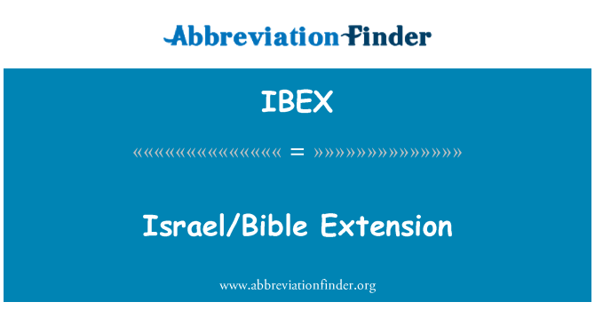 IBEX: Israel/Bibel-Erweiterung