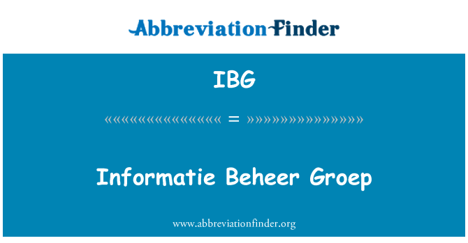 IBG: Informatie Beheer Groep