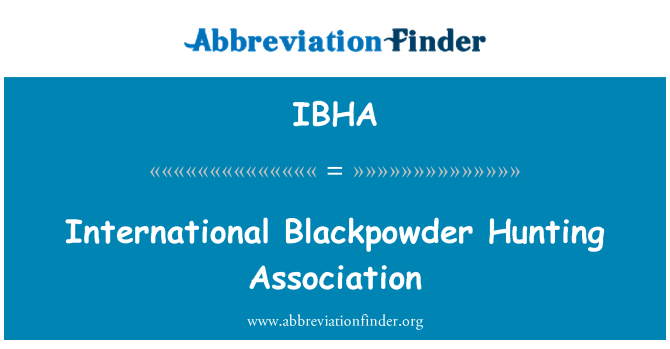 IBHA: Asosiasi berburu internasional Blackpowder