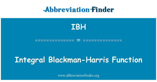 IBH: Integral funkcije Blackman-Harris