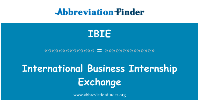 IBIE: التبادل التجاري الدولي التدريب الداخلي