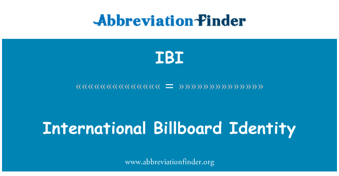 IBI: Identità Billboard internazzjonali