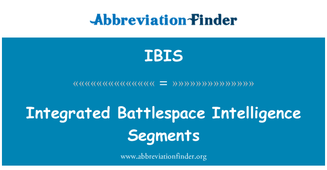 IBIS: Integrovaný Battlespace inteligence segmenty