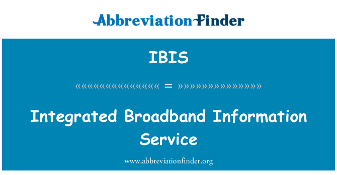 IBIS: Integrované širokopásmové informační služba
