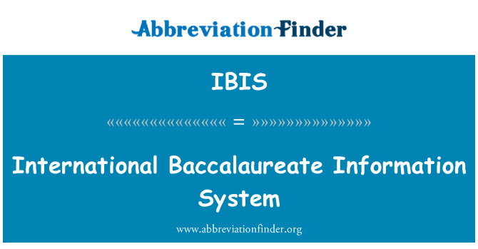 IBIS: Sistèm enfòmasyon du entènasyonal