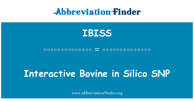 IBISS: 在矽單核苷酸多態性的互動式牛