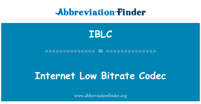 IBLC: Internetu nízký datový tok kodek