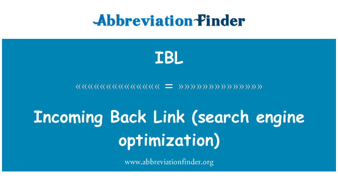IBL: Εισερχόμενη πίσω σύνδεση (βελτιστοποίηση μηχανών αναζήτησης)