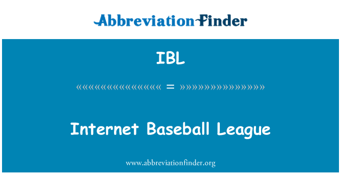 IBL: Internet Baseball League