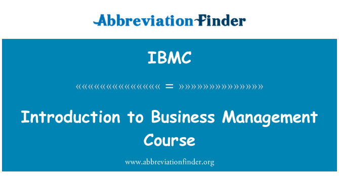 IBMC: Introducción al curso de gestión de negocios