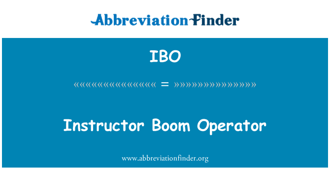 IBO: Operador del auge instructor