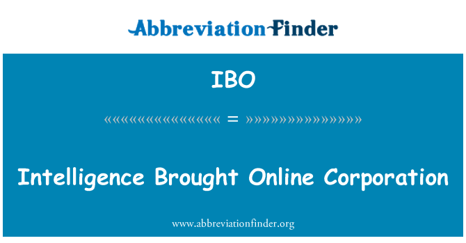 IBO: Inteligence přinesl Online Corporation