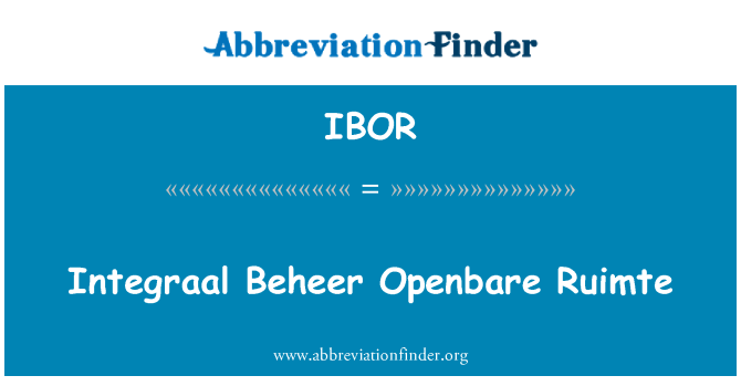 IBOR: Integraal Beheer Openbare Ruimte