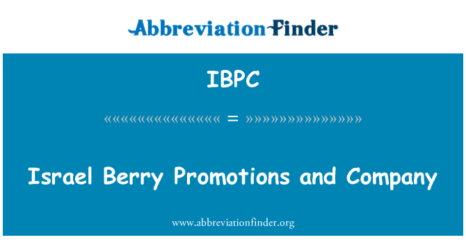 IBPC: Izrael Berry propagace a společnost