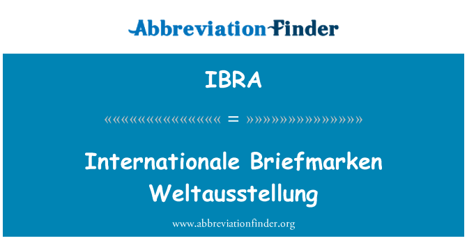 IBRA: Internationale Briefmarken Weltausstellung