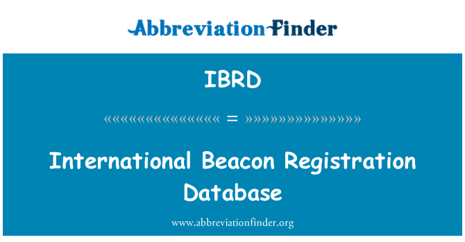IBRD: Starptautiskās bāku reģistrācijas datu bāzi