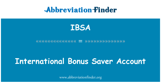 IBSA: Compte estalvi de bo internacional