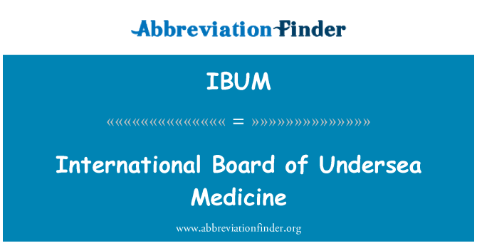 IBUM: לוח הבינלאומי לרפואה התת