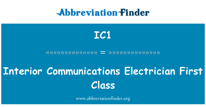 IC1: Interior Communications Electrician First Class