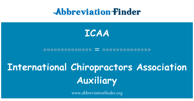 ICAA: Auxiliaires asosyasyon Chiropraticiens entènasyonal