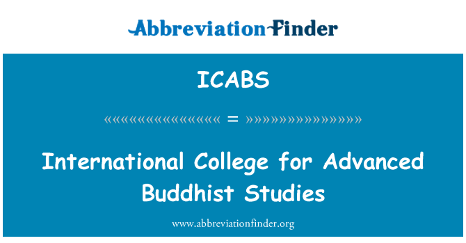 ICABS: International College for Advanced Buddhist Studies