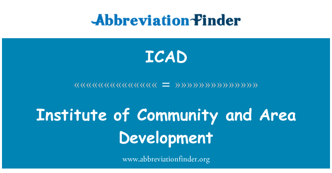 ICAD: انسٹی ٹیوٹ کے معاشرتی اور علاقے کی ترقی