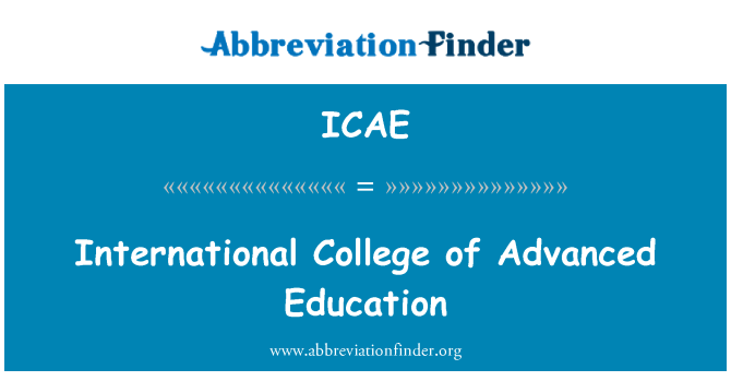 ICAE: International College of Advanced Education