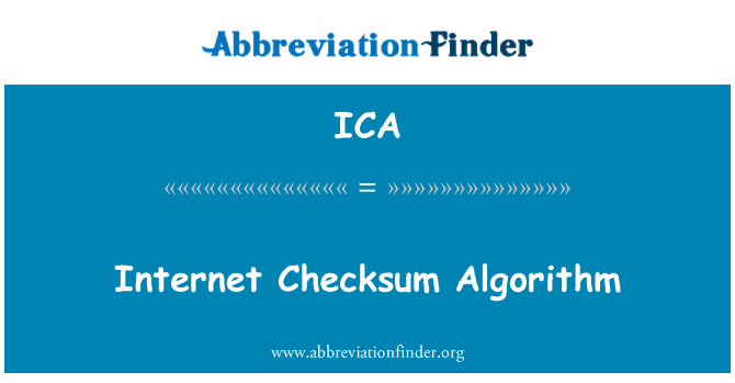 ICA: Internet Prüfsummenalgorithmus