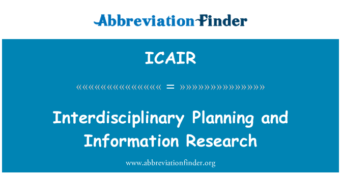 ICAIR: और जानकारी के अनुसंधान अंतःविषय योजना बना