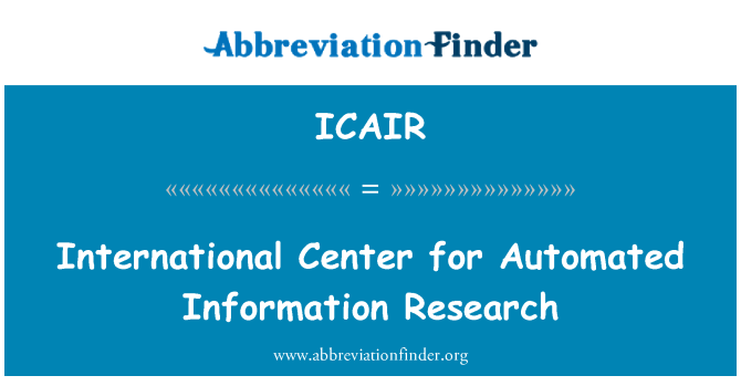 ICAIR: Internationales Zentrum für automatisierte Informationsversorgung
