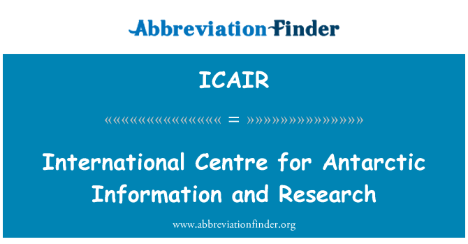 ICAIR: Iċ-Ċentru Internazzjonali għar-riċerka u informazzjoni Antartiku