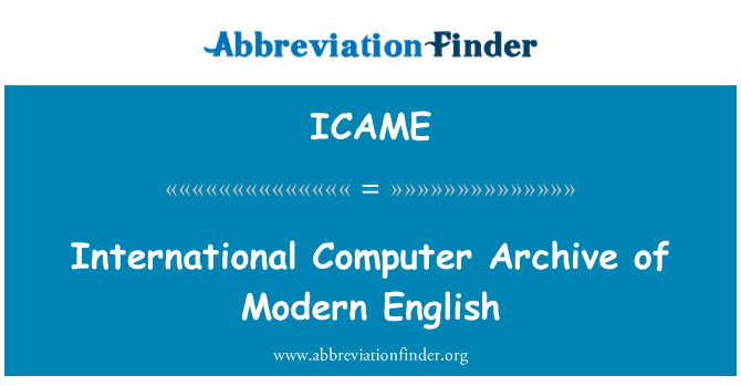 ICAME: International Computer Arkiv af moderne engelsk