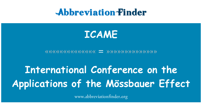 ICAME: Διεθνές Συνέδριο για τις εφαρμογές της επίδρασης Mössbauer
