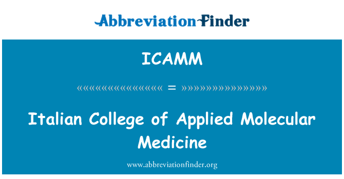 ICAMM: Taljan Kulleġġ għall-mediċina molekulari applikati