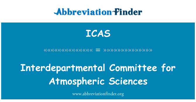 ICAS: Interdepartmental Committee for Atmospheric Sciences