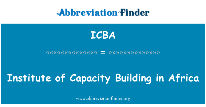ICBA: Institute of Capacity Building in Africa
