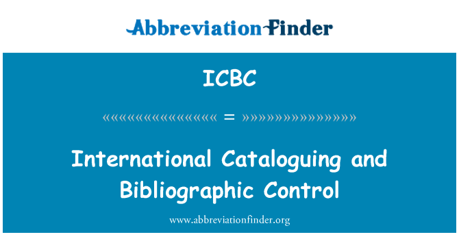 ICBC: 国际编目和书目控制