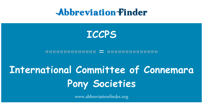 ICCPS: Comitê Internacional de sociedades de pónei Connemara