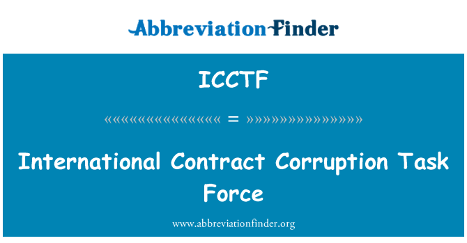 ICCTF: Международный контракт коррупции Целевая группа