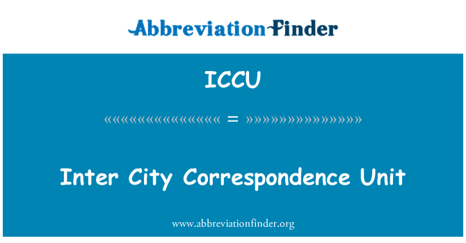 ICCU: Inter City korespondence enota