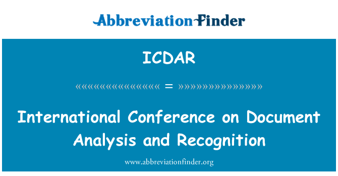 ICDAR: المؤتمر الدولي المعني بتحليل الوثيقة والاعتراف