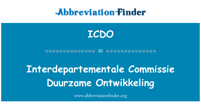 ICDO: Interdepartementale Commissie Duurzame Ontwikkeling