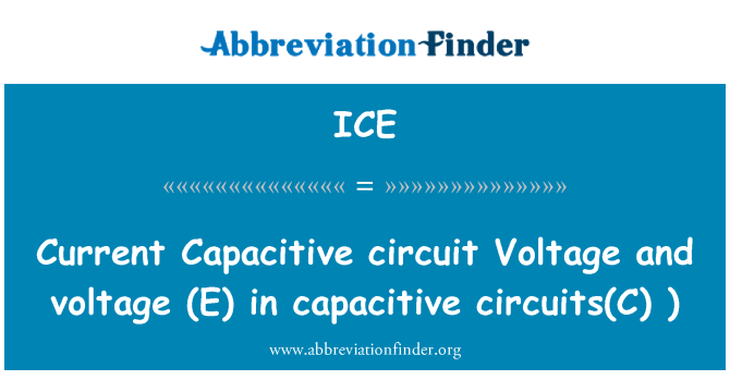 ICE: Kapasitiivinen virtapiirissä jännite ja jännite (E) kapasitiivinen circuits(C))