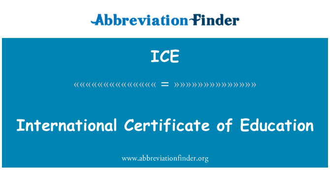 ICE: Internationaal certificaat van onderwijs