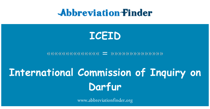 ICEID: สอบถามเกี่ยวกับดาร์ฟูร์กำลังคณะกรรมการนานาชาติ