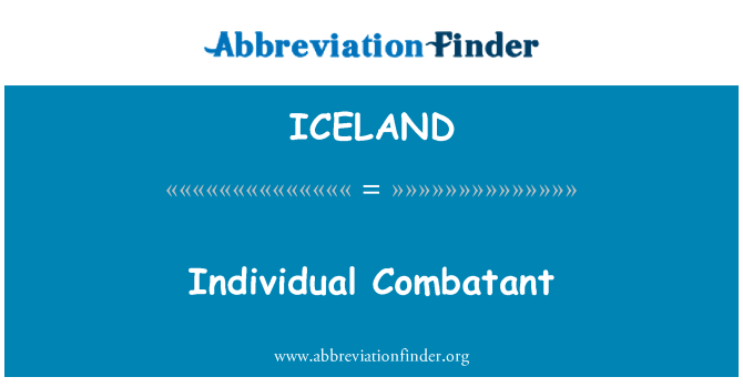 ICELAND: 個別戰鬥人員