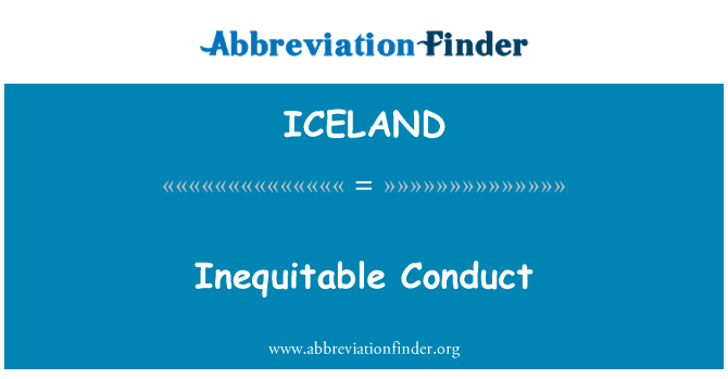 ICELAND: Kelakuan inequitable